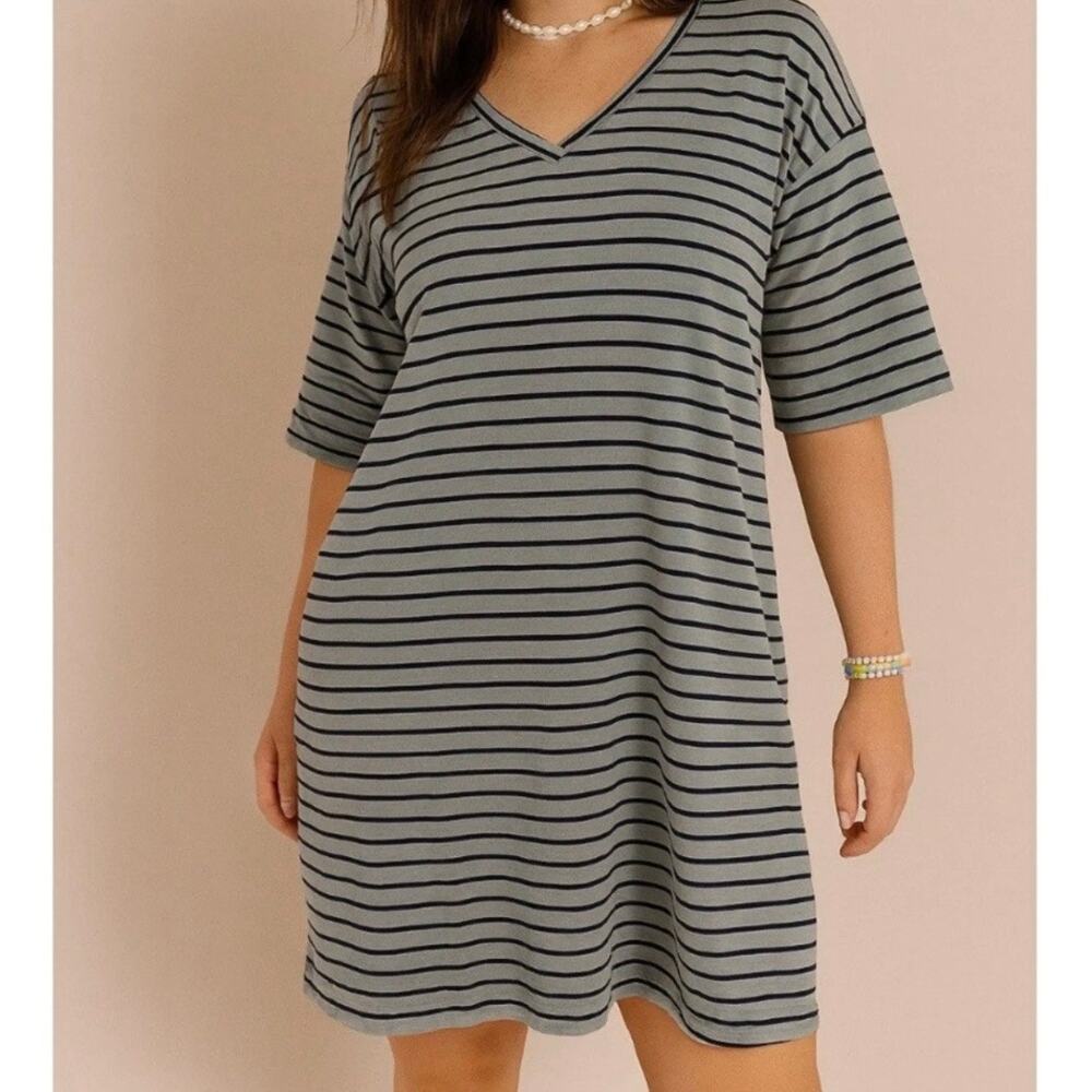 J. Jill Terry Knee-Length Dress Teal Navy Size XS-Petite
